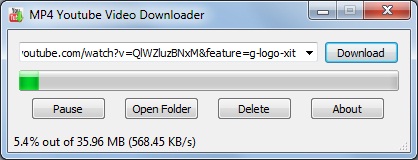 mp4 youtube video downloader main window screenshot