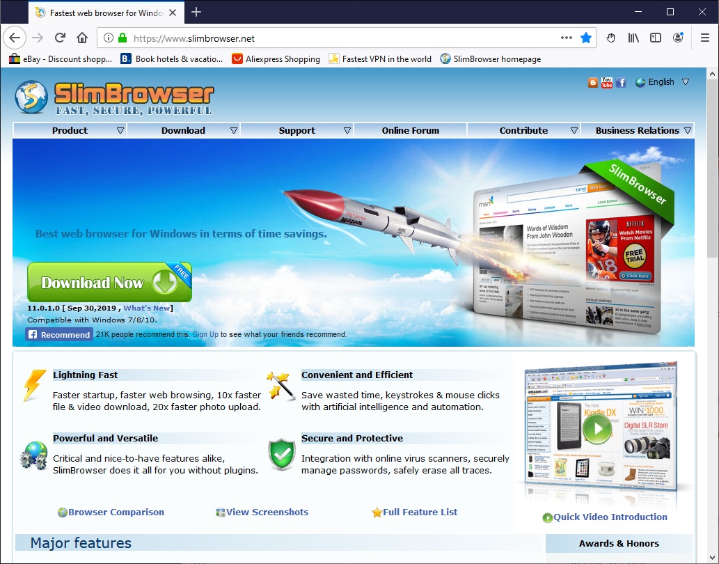 SlimBrowser 64-bit Screenshot