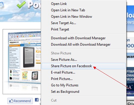 Share Picture on Facebook
